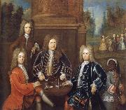 unknow artist Elibu Yale the 2nd Duke of Devonshire,Lord James Cavendish,Mr Tunstal and a Page France oil painting artist